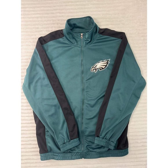 NFL Other - NFL Philadelphia Eagles Mens Track Jacket Green Black Full Zip Large L Fan Gear